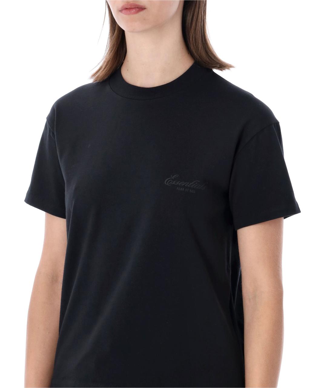 FEAR OF GOD ESSENTIALS Черная хлопковая футболка, фото 3