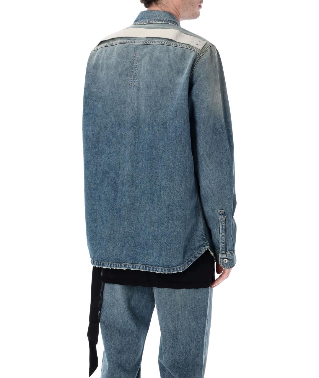 RICK OWENS DRKSHDW Синяя хлопковая кэжуал рубашка, фото 2