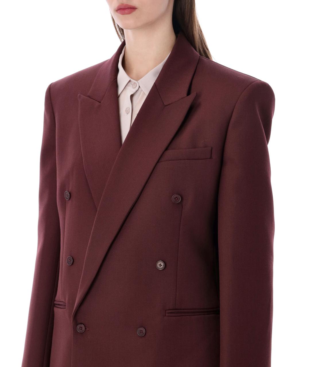 THE FRANKIE SHOP Бордовый полиэстеровый жакет/пиджак, фото 3