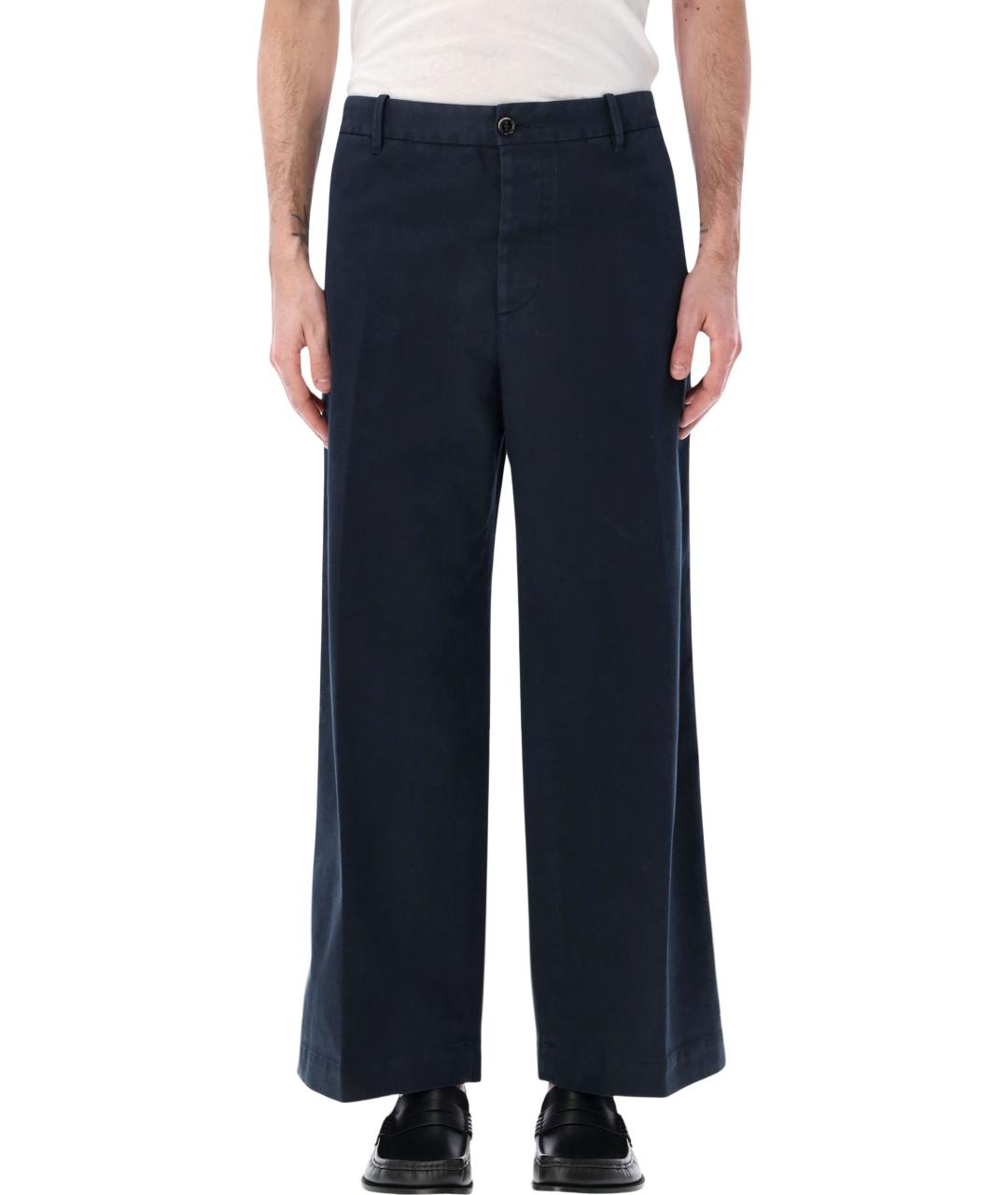 NINE IN THE MORNING Синие хлопковые повседневные брюки, фото 1