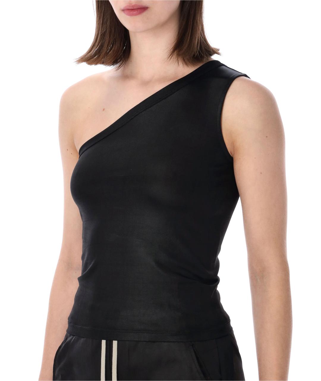 RICK OWENS DRKSHDW Черная ацетатная майка, фото 3