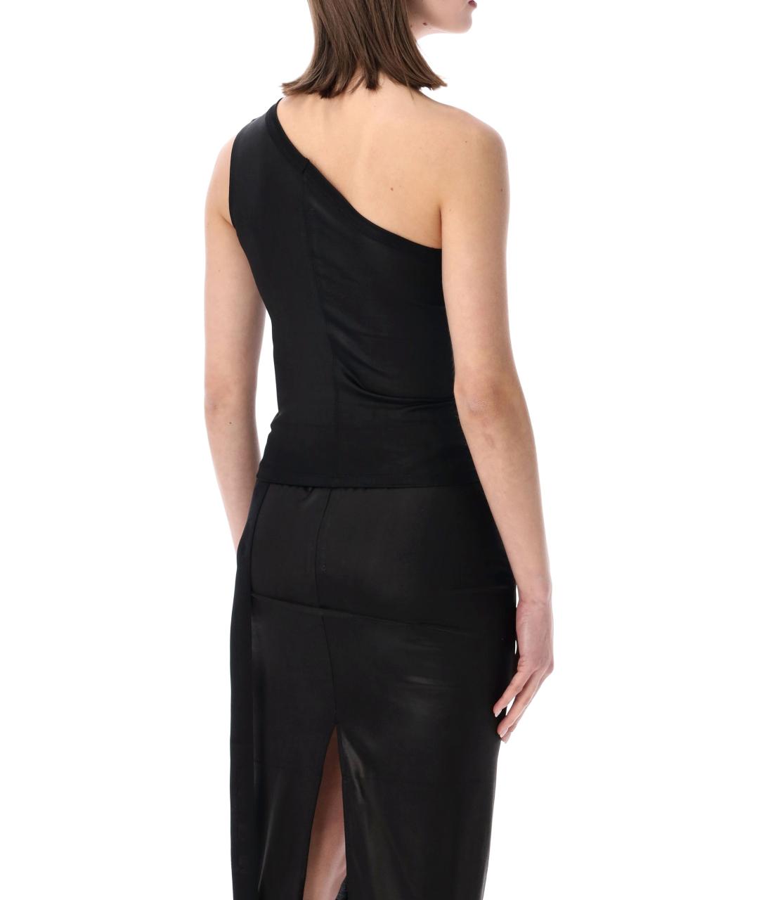 RICK OWENS DRKSHDW Черная ацетатная майка, фото 2