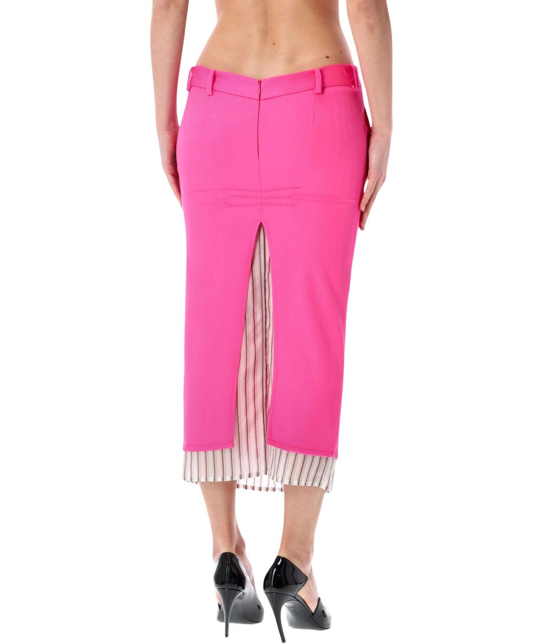 THE ATTICO Розовая юбка миди, фото 2