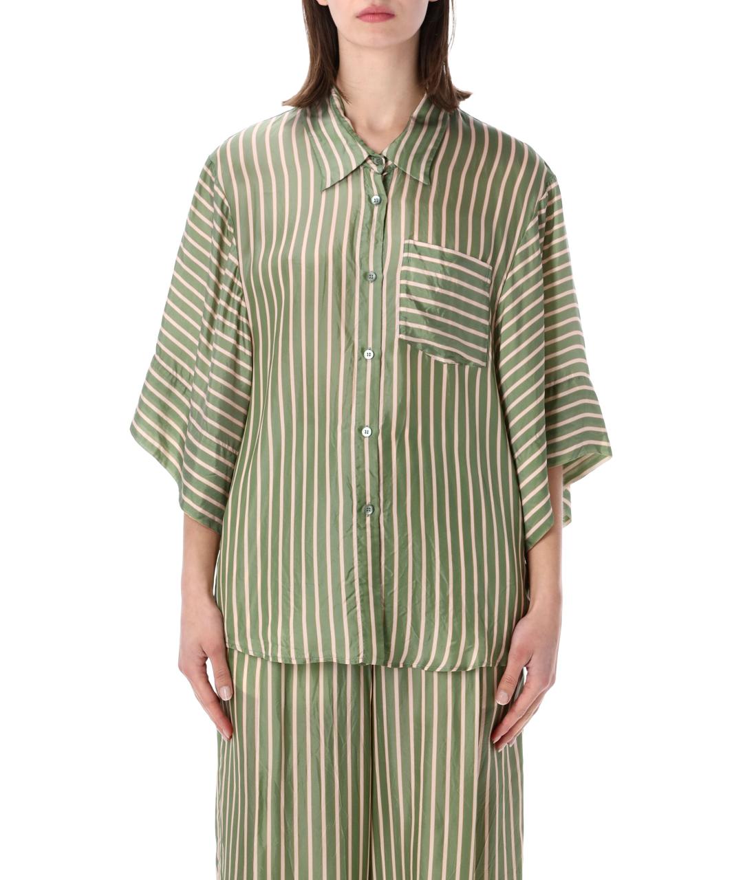 DRIES VAN NOTEN Зеленая вискозная рубашка, фото 1