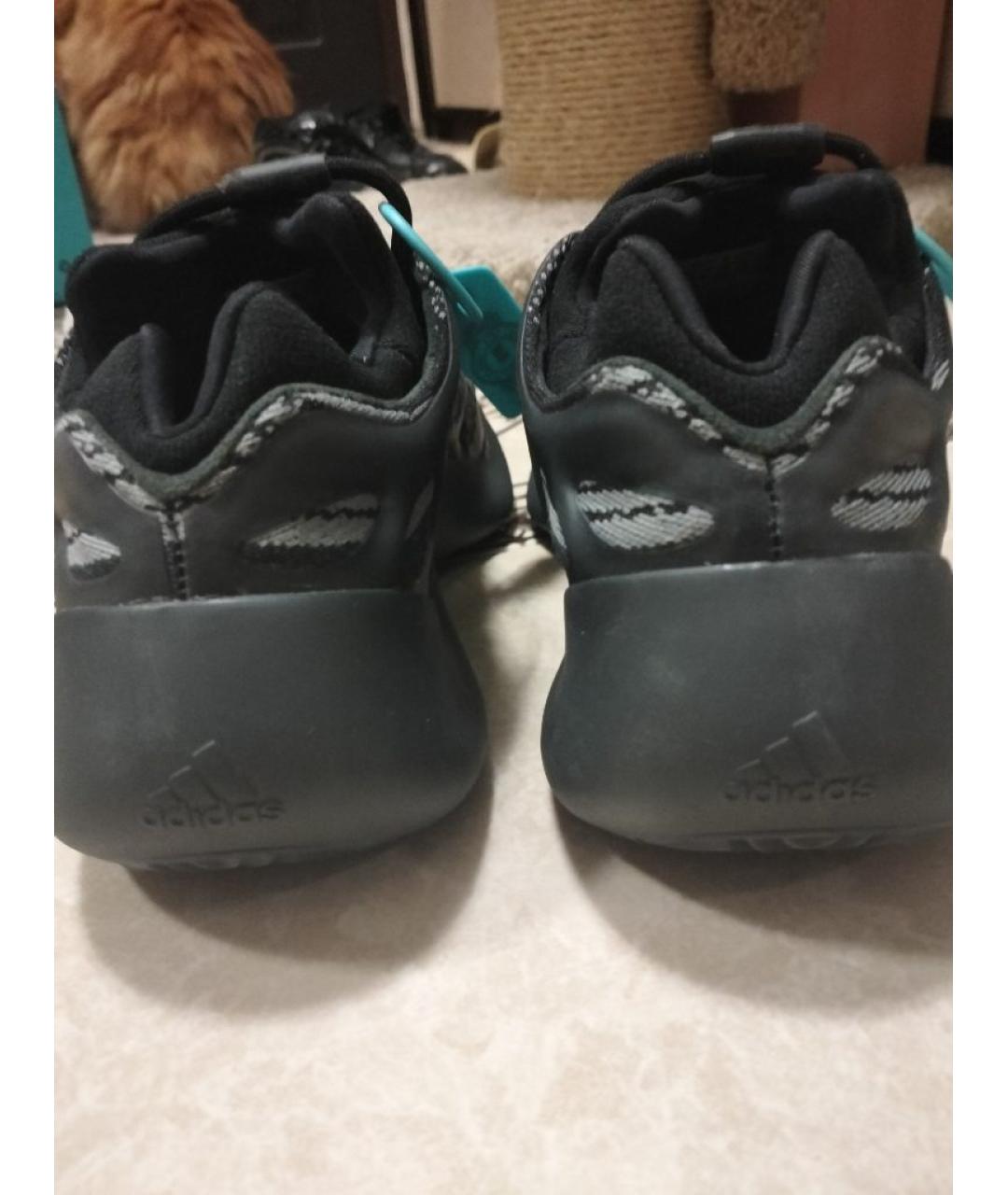 ADIDAS YEEZY Черные замшевые низкие кроссовки / кеды, фото 4