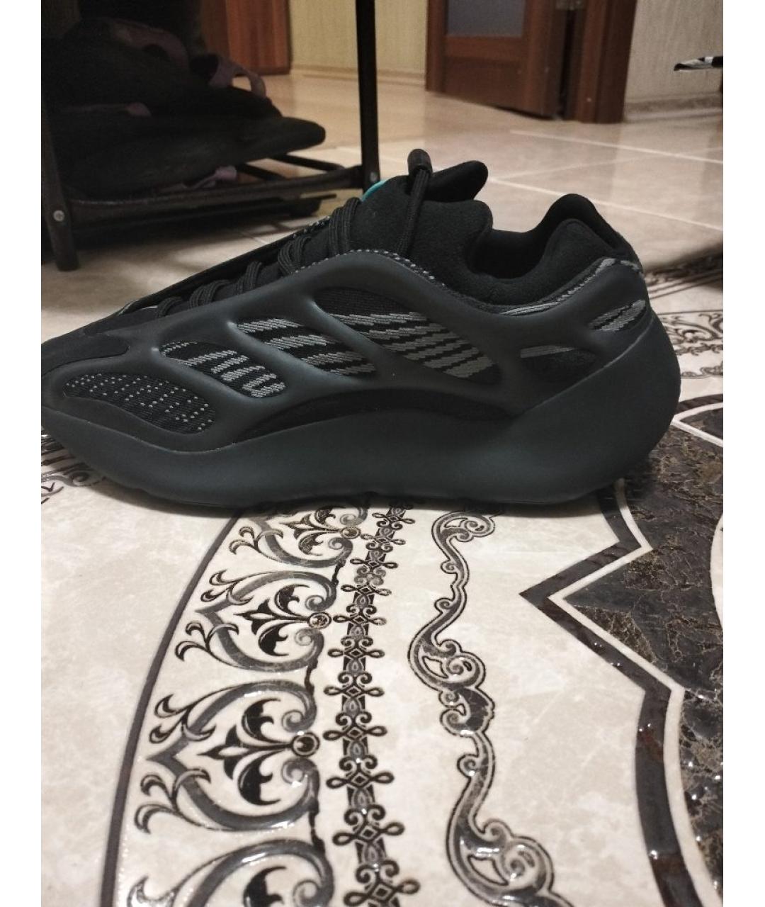 ADIDAS YEEZY Черные замшевые низкие кроссовки / кеды, фото 5