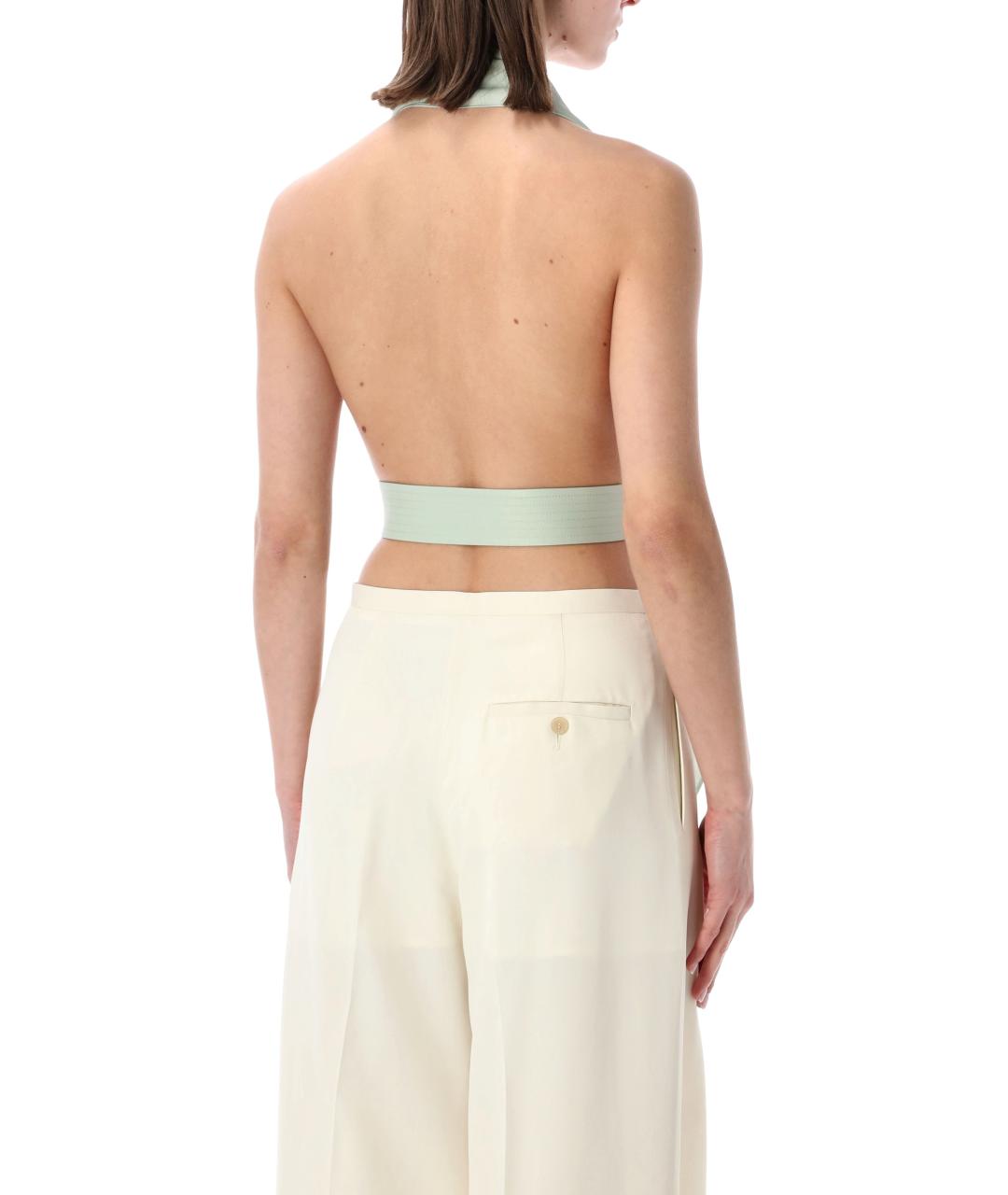 ALBERTA FERRETTI Зеленая вискозная майка, фото 2