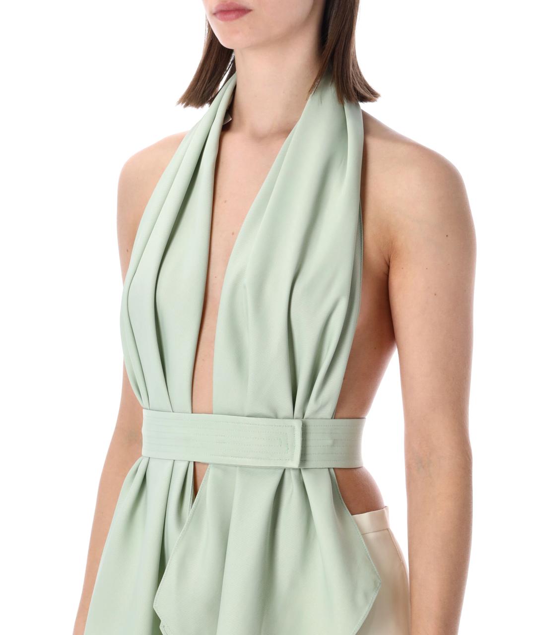 ALBERTA FERRETTI Зеленая вискозная майка, фото 3