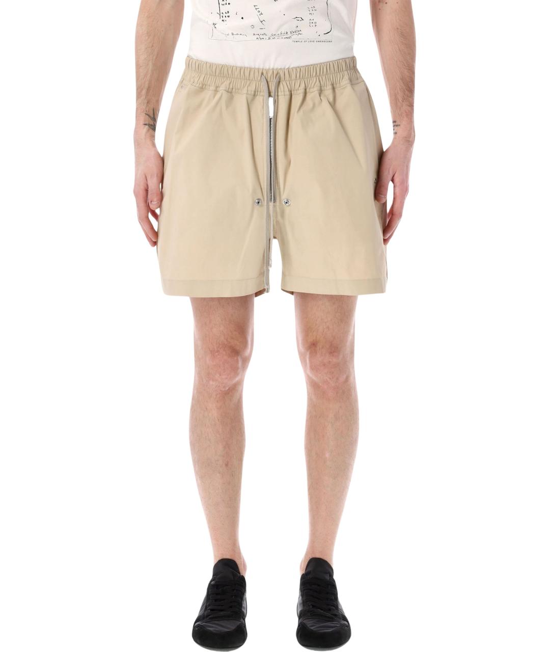 RICK OWENS Бежевые хлопковые шорты, фото 1