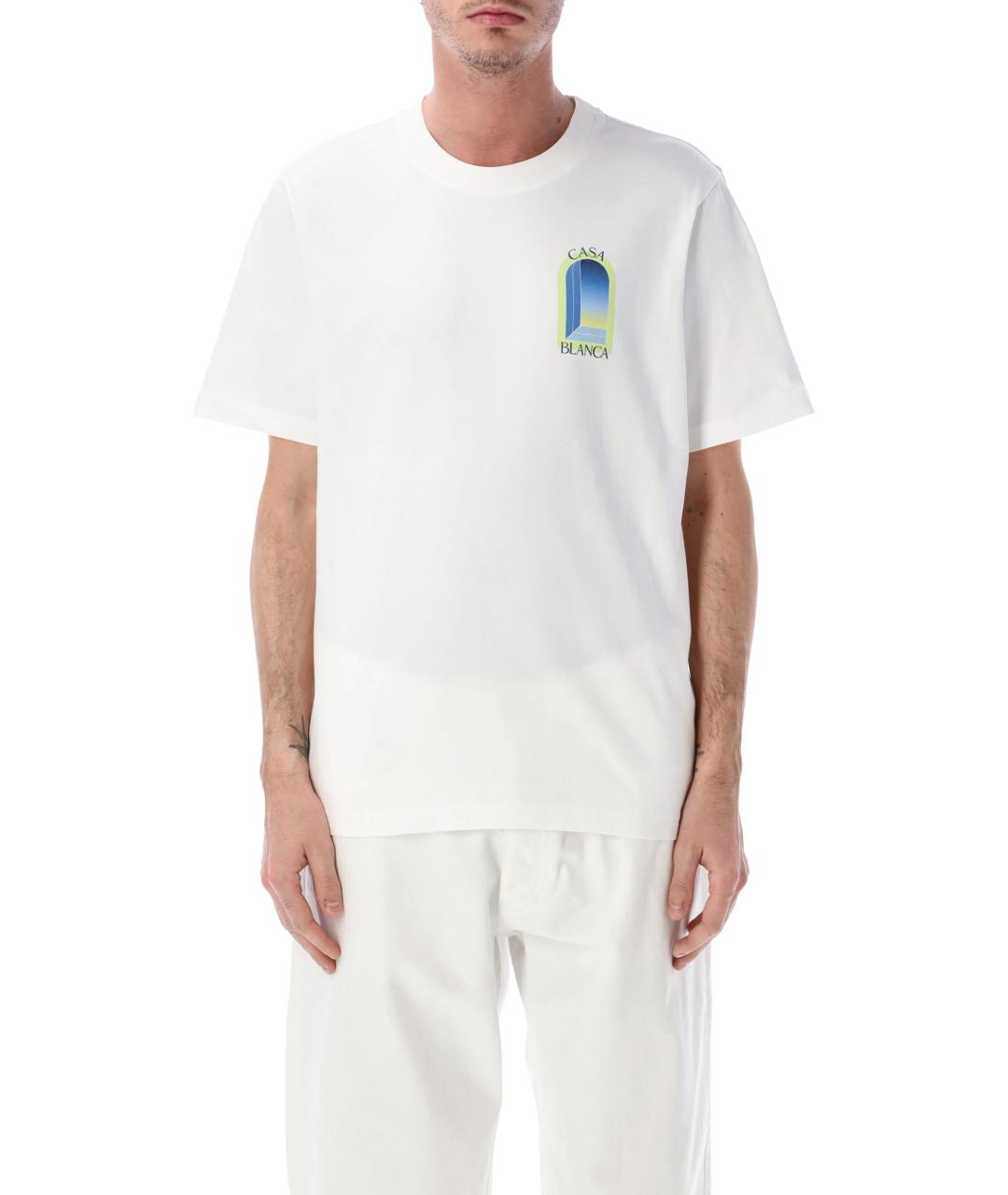 CASABLANCA Белая хлопковая футболка, фото 1