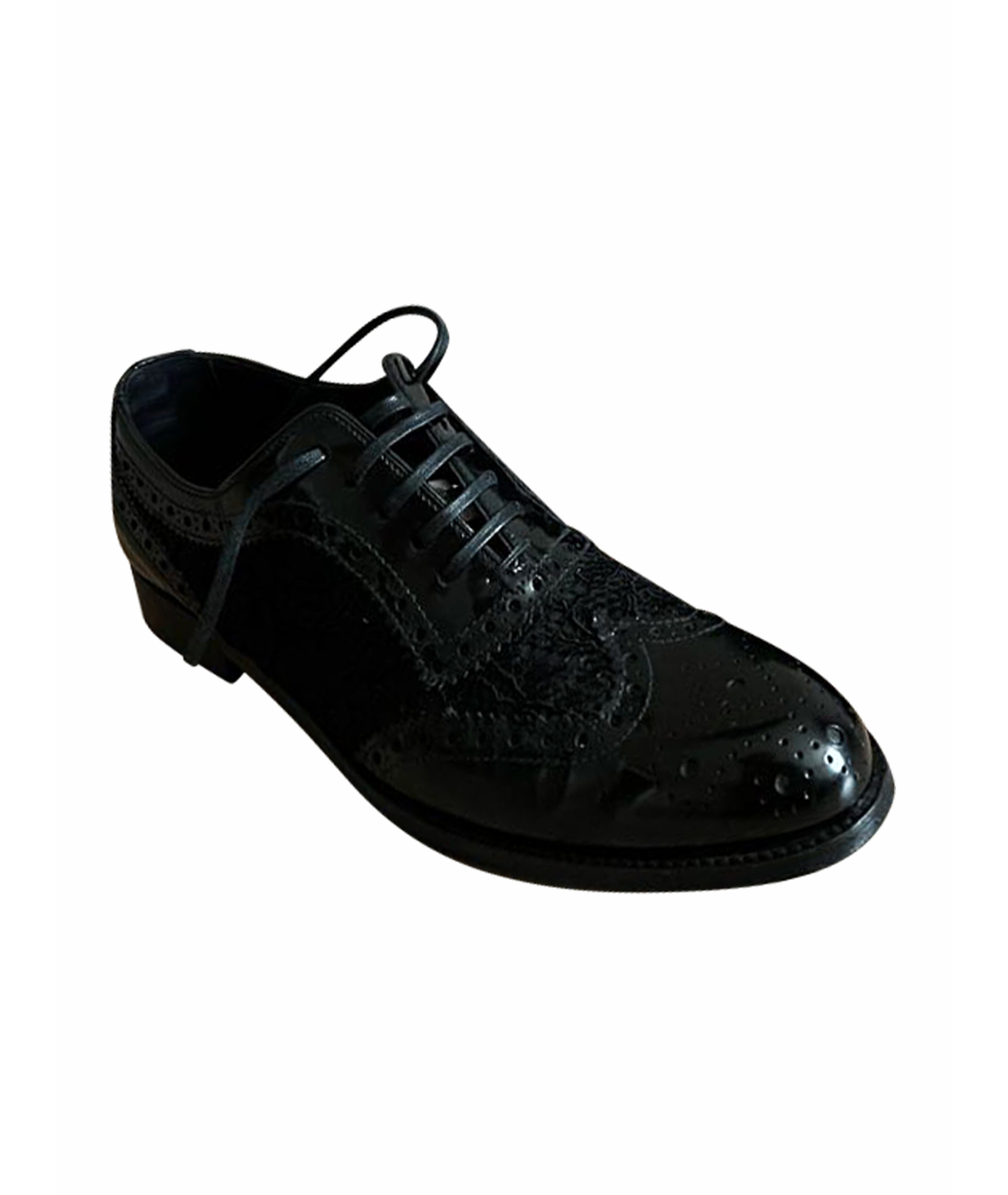 DOLCE&GABBANA Черные ботинки из лакированной кожи, фото 1