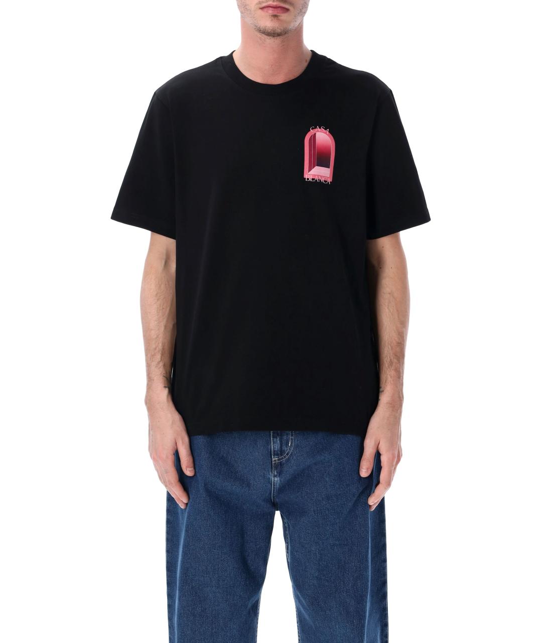 CASABLANCA Черная хлопковая футболка, фото 1