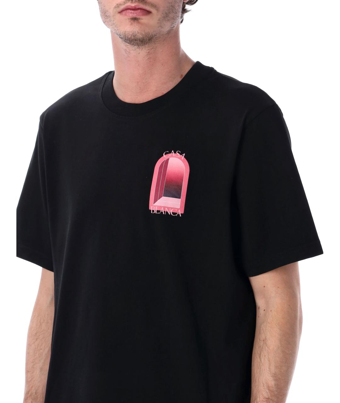 CASABLANCA Черная хлопковая футболка, фото 3
