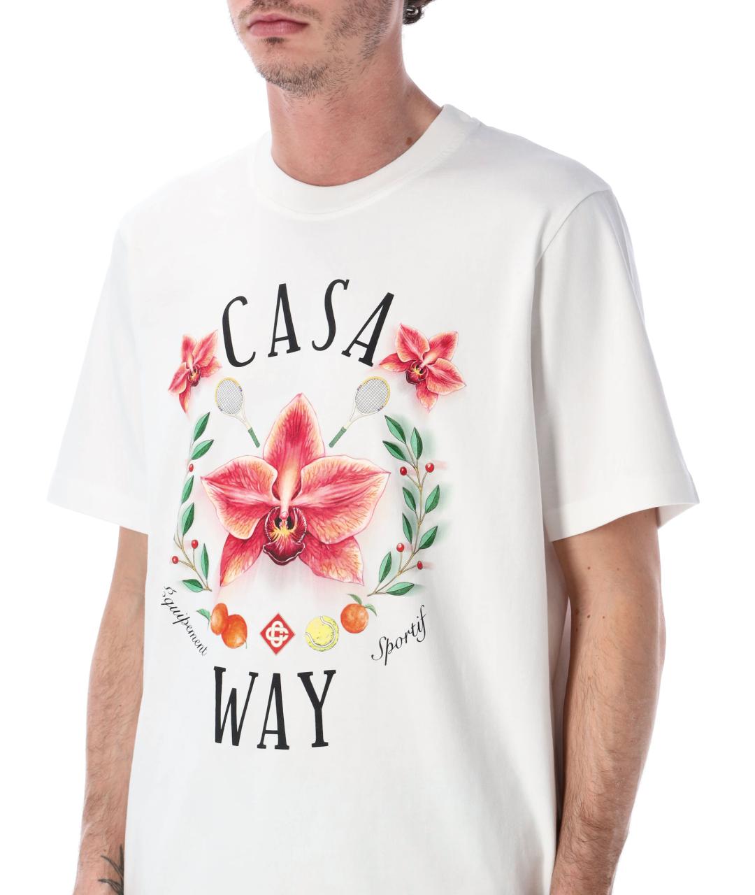 CASABLANCA Белая хлопковая футболка, фото 3