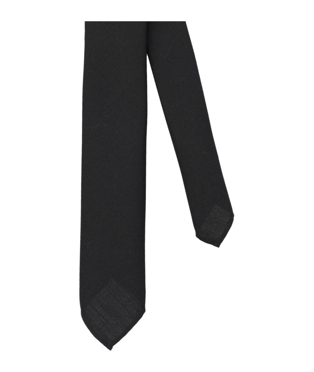 LARDINI Черный шерстяной галстук, фото 2