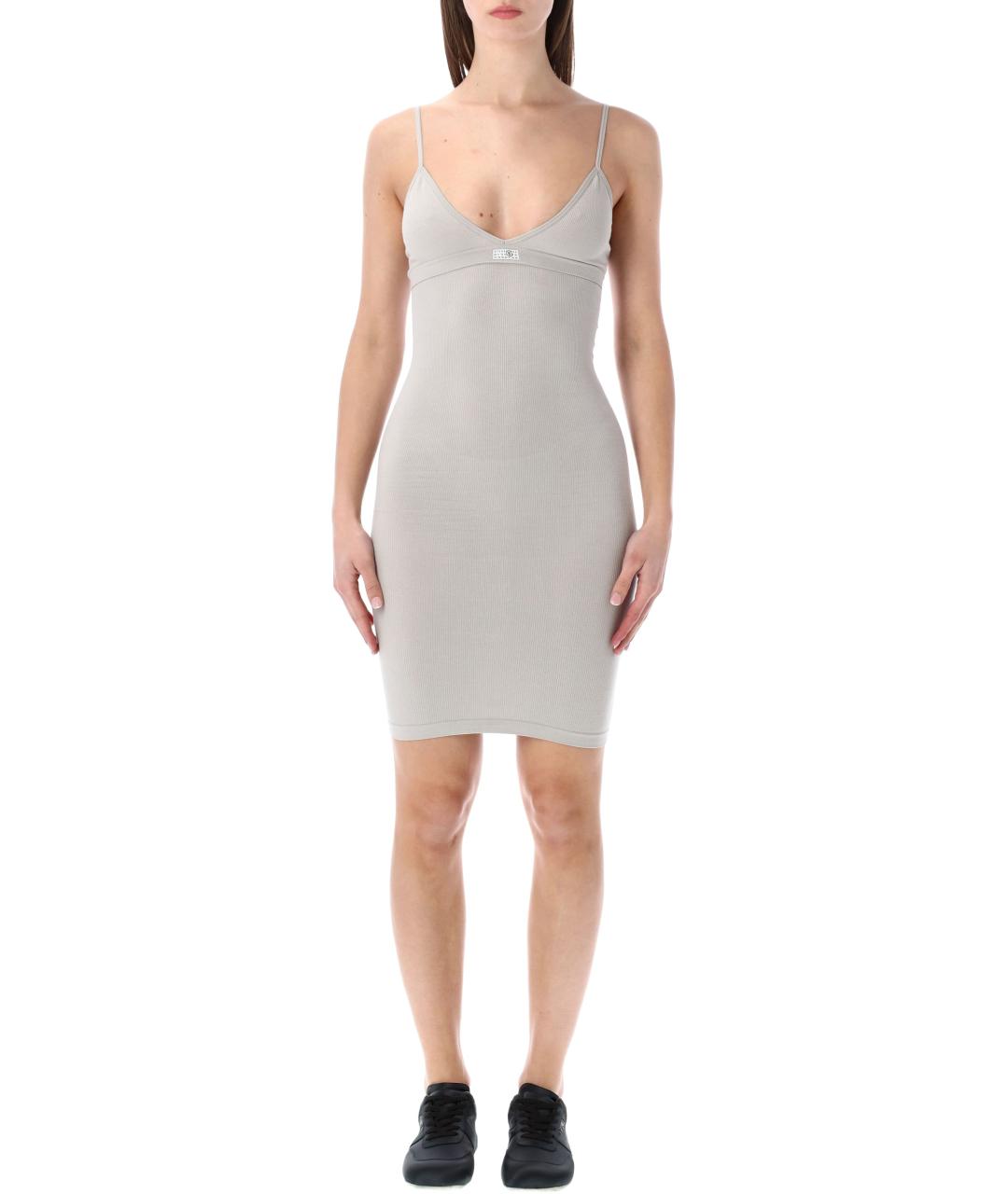 MM6 MAISON MARGIELA Серое хлопковое повседневное платье, фото 1