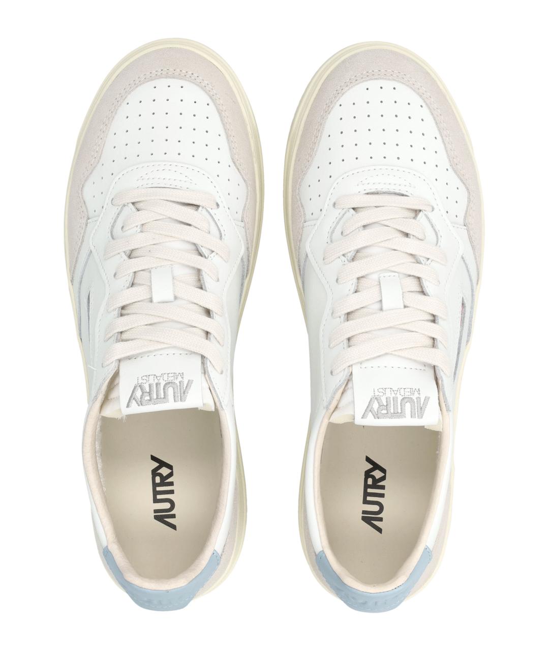 AUTRY Белые кожаные низкие кроссовки / кеды, фото 2