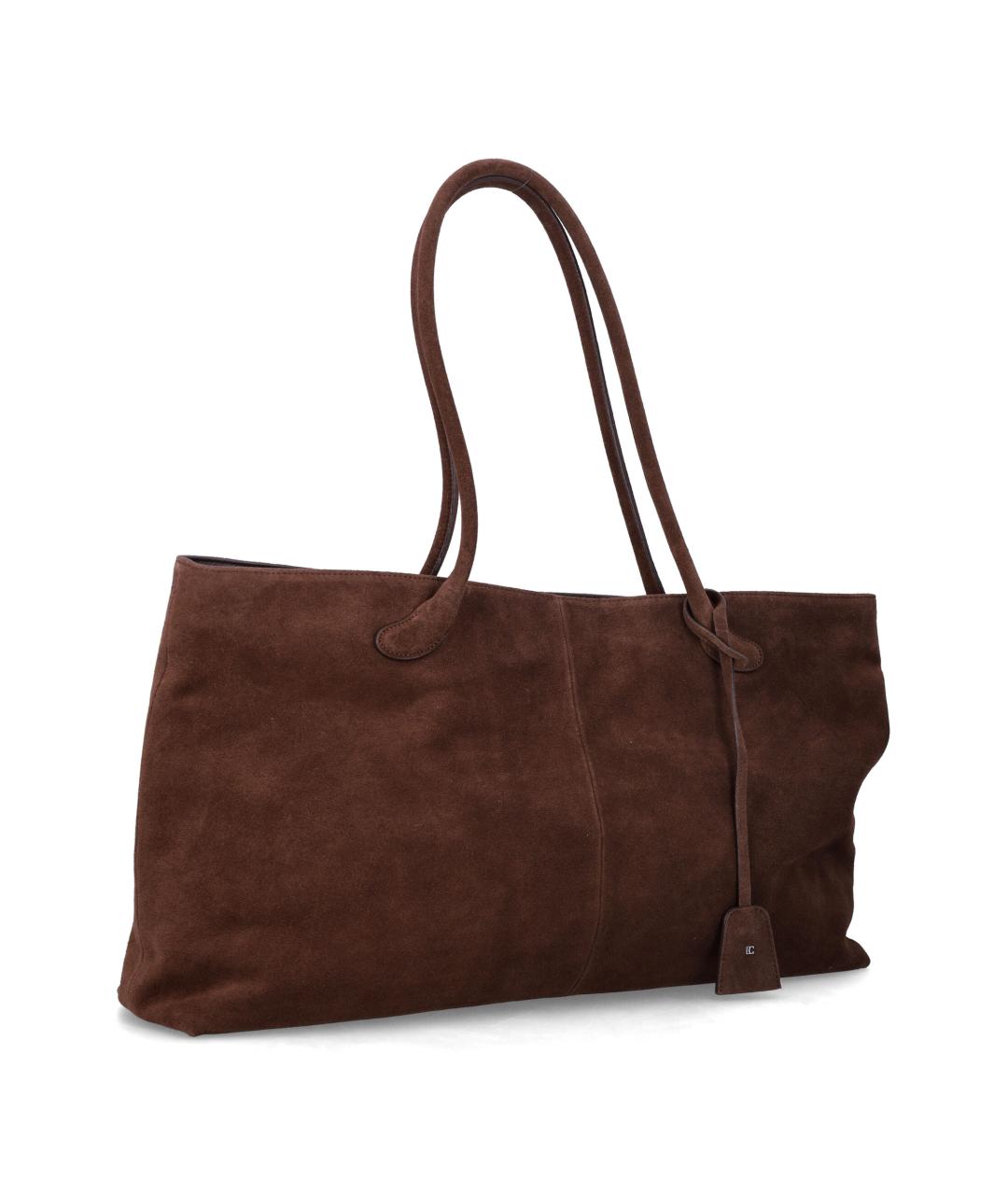 LOW CLASSIC Коричневая замшевая сумка тоут, фото 2