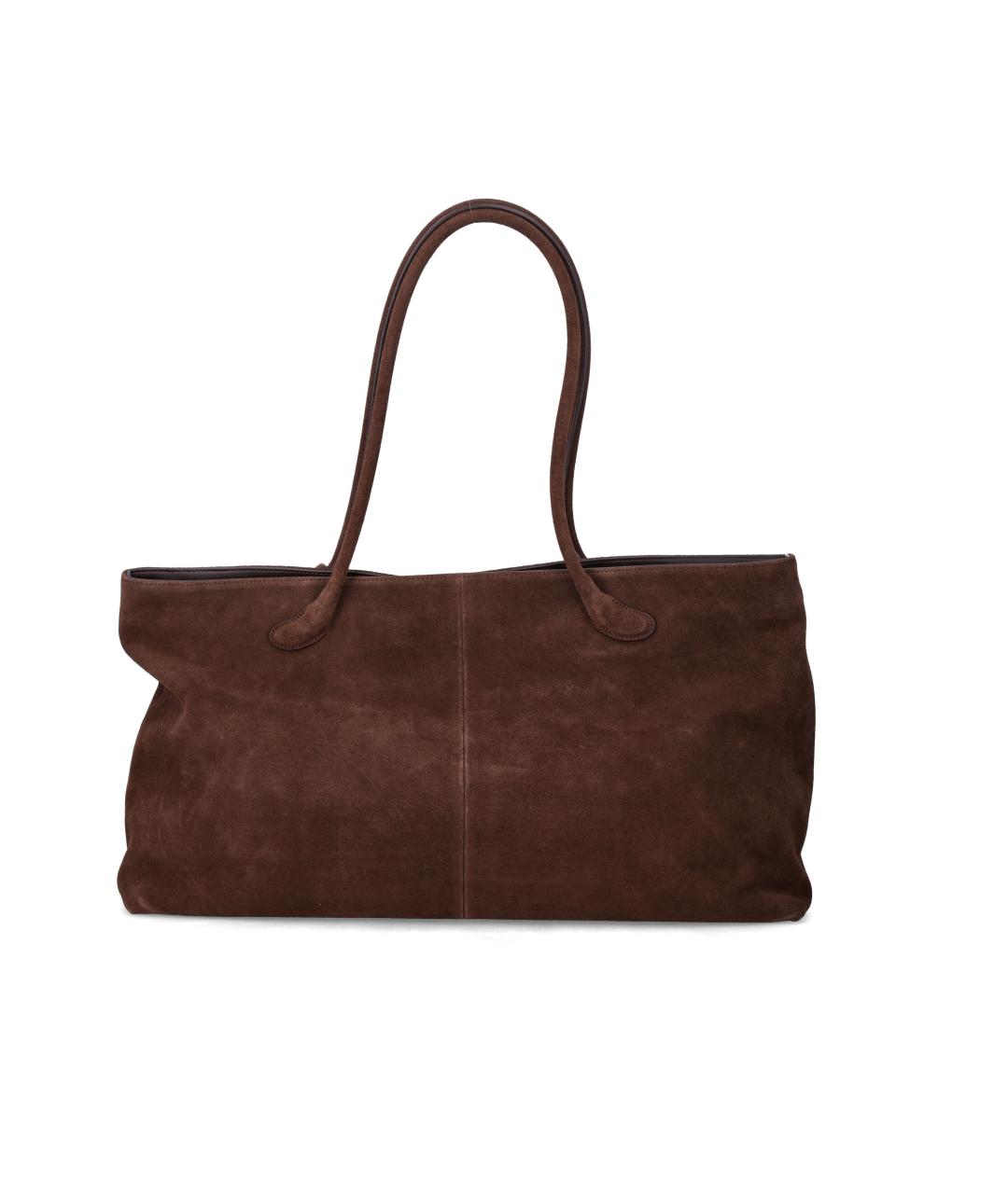 LOW CLASSIC Коричневая замшевая сумка тоут, фото 3