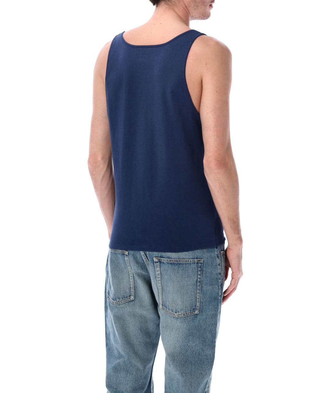 SAINT LAURENT Синяя хлопковая майка, фото 2