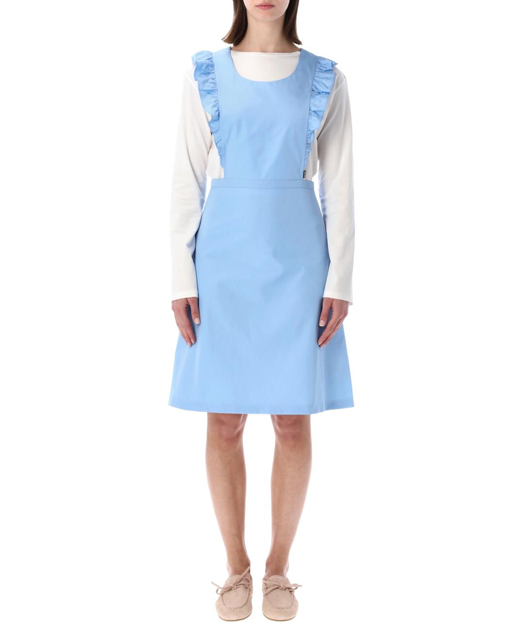 MIU MIU Голубое хлопковое повседневное платье, фото 1