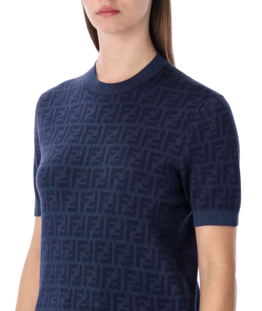 FENDI Синий шерстяной джемпер / свитер, фото 3