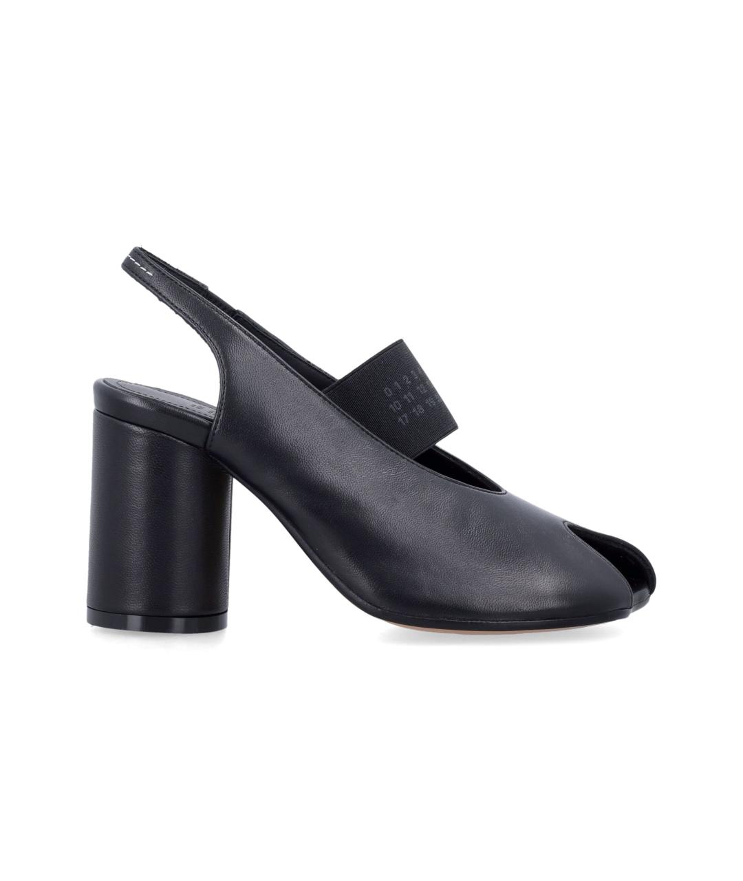 MM6 MAISON MARGIELA Черные кожаные босоножки, фото 1