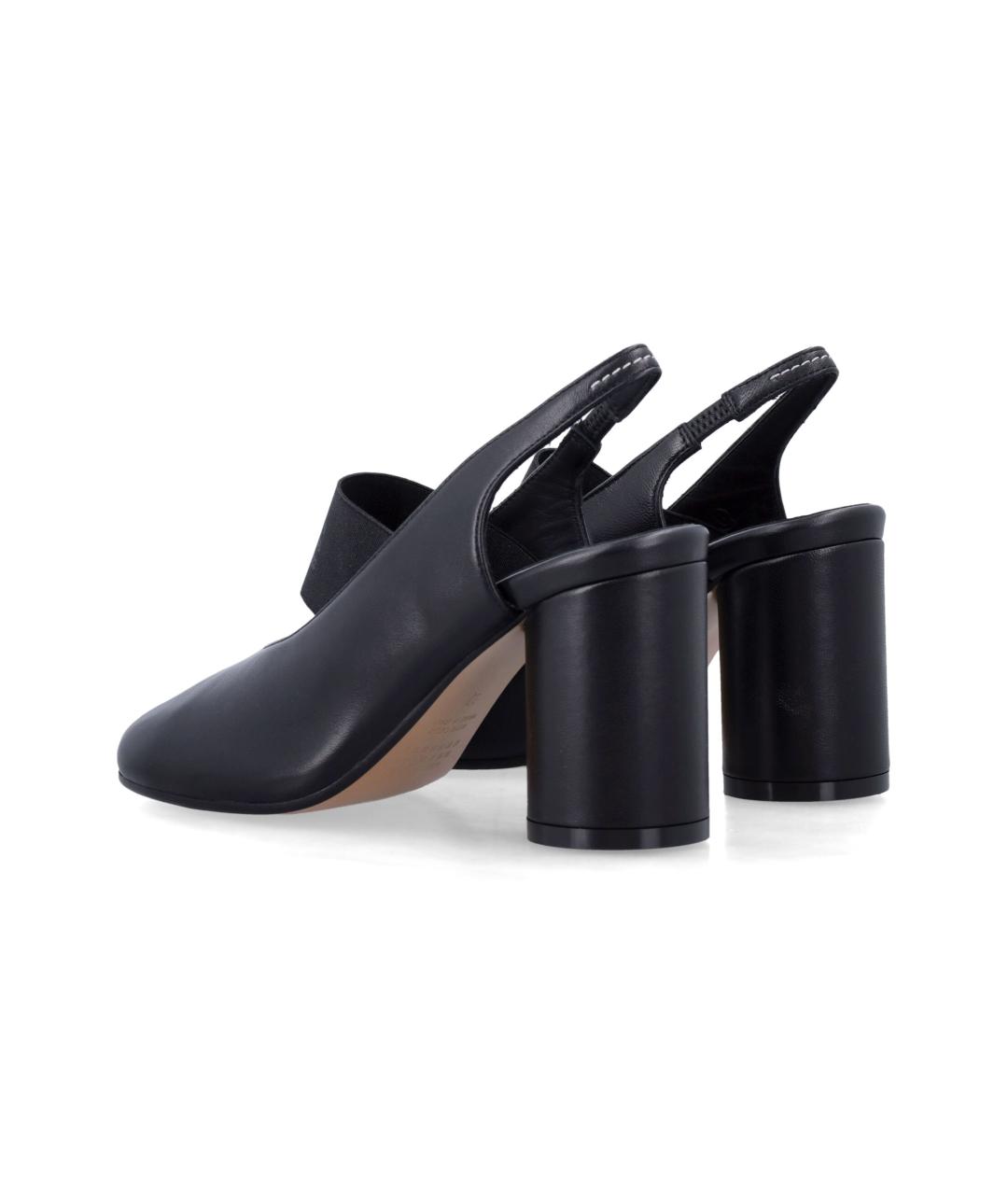 MM6 MAISON MARGIELA Черные кожаные босоножки, фото 3