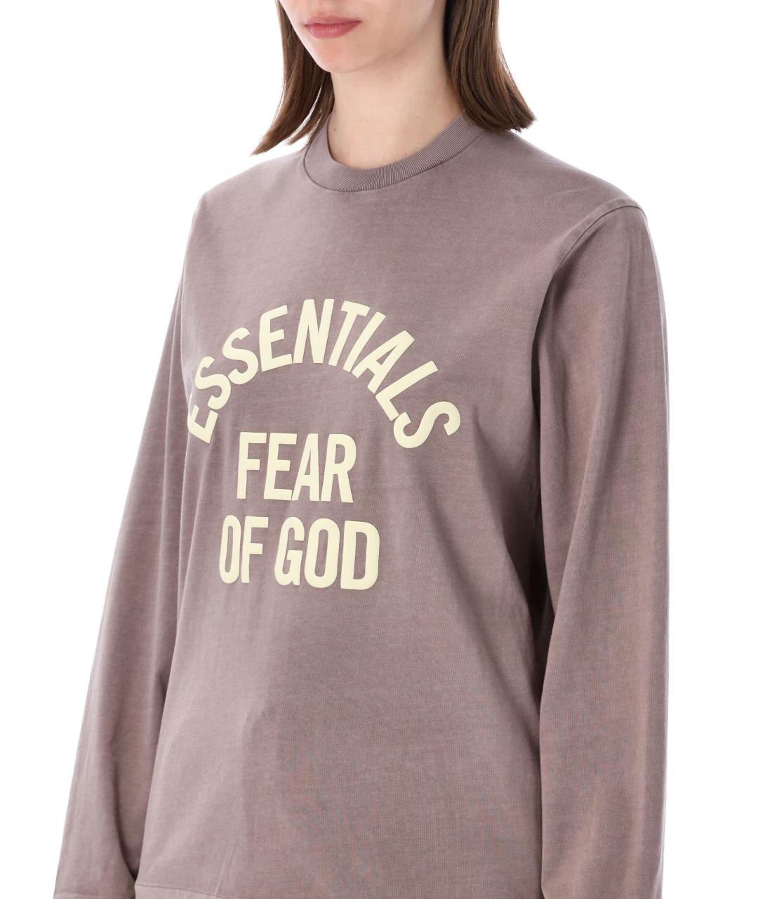 FEAR OF GOD ESSENTIALS Фиолетовая хлопковая футболка, фото 3