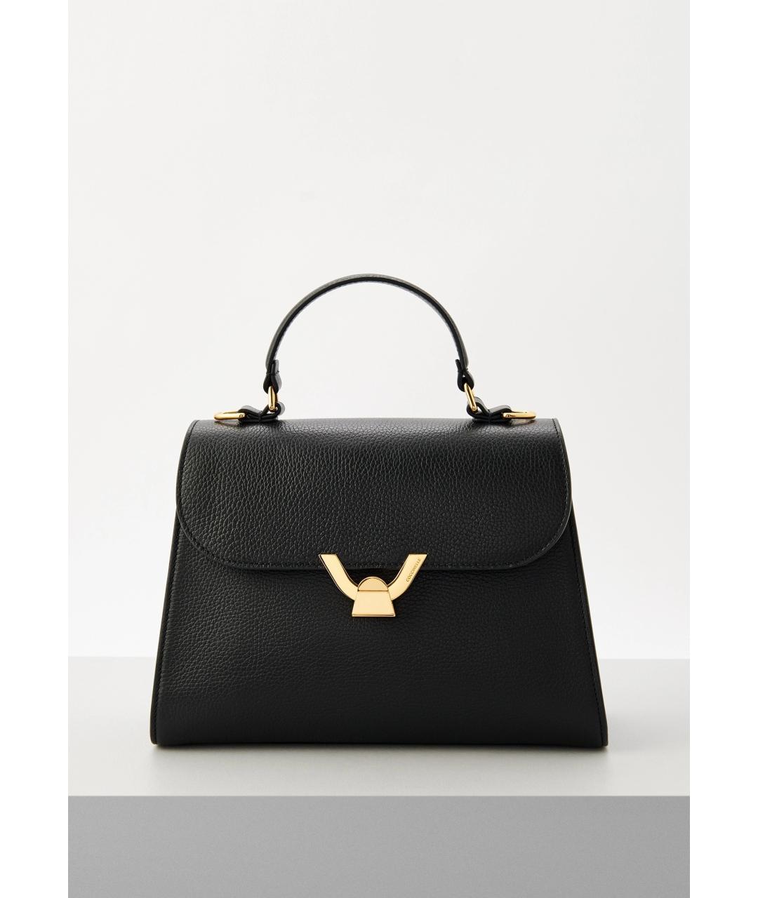 COCCINELLE Черная кожаная сумка с короткими ручками, фото 7