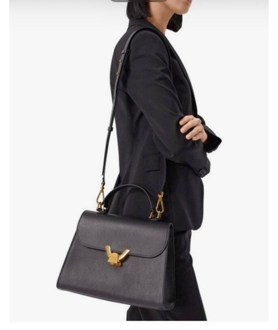 COCCINELLE Черная кожаная сумка с короткими ручками, фото 6