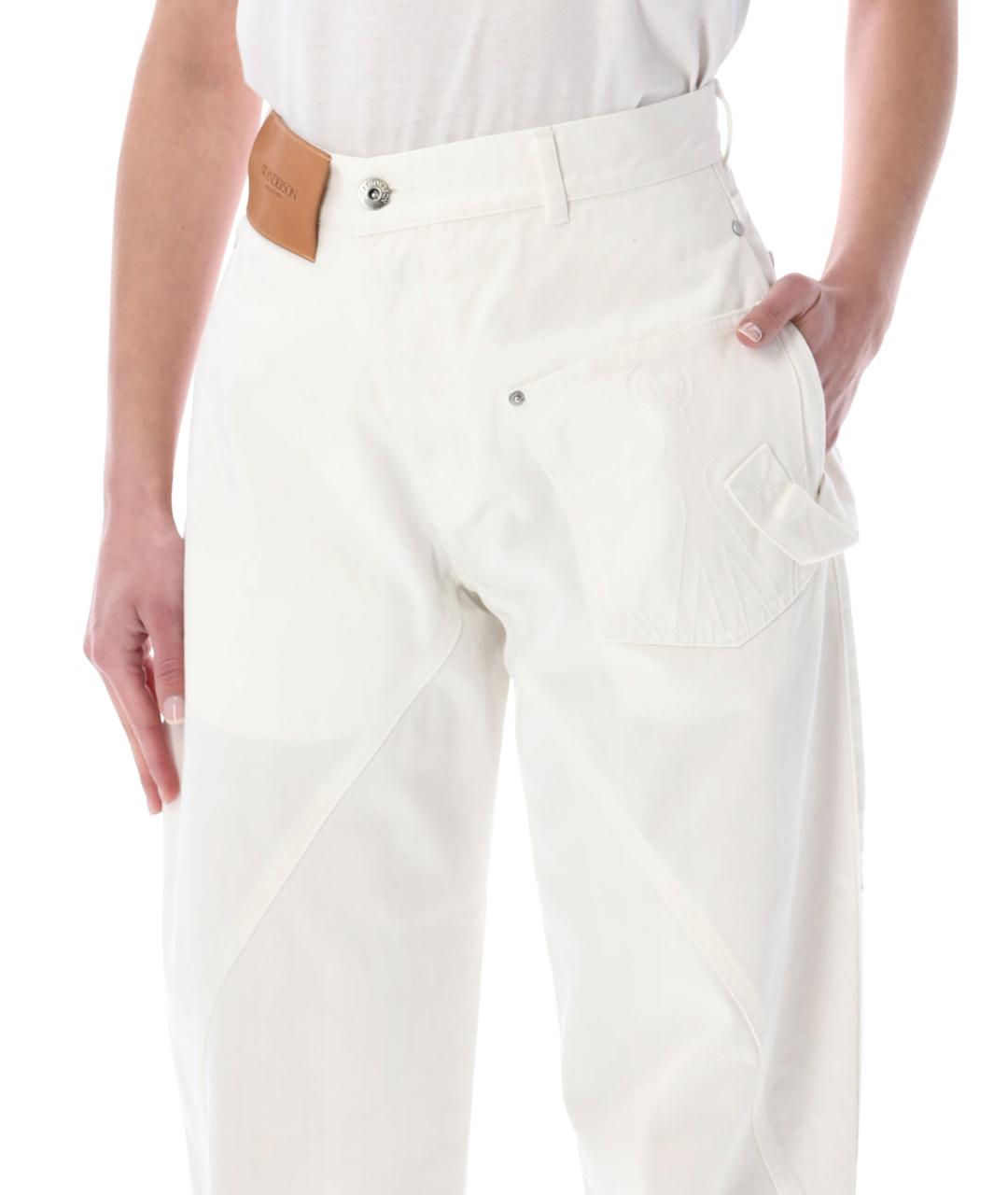 J.W.ANDERSON Белые хлопковые прямые джинсы, фото 3