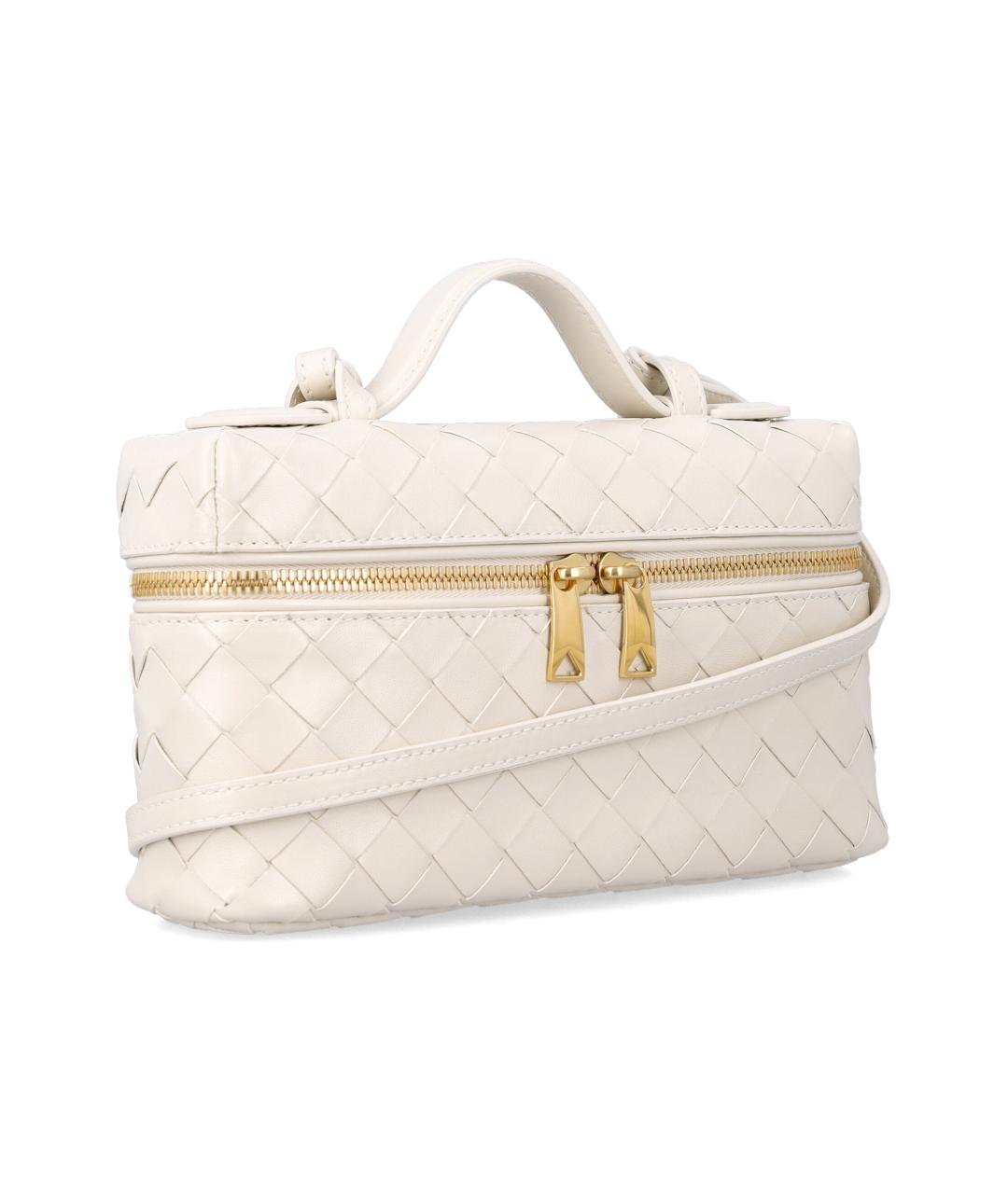 BOTTEGA VENETA Белая кожаная сумка через плечо, фото 2