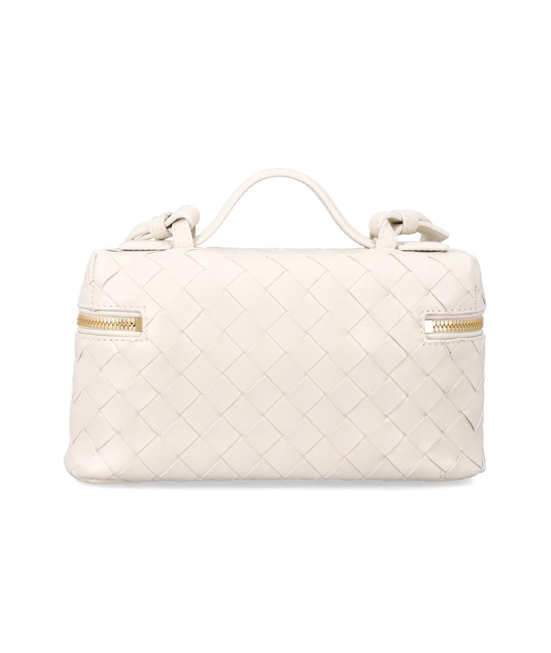 BOTTEGA VENETA Белая кожаная сумка через плечо, фото 3