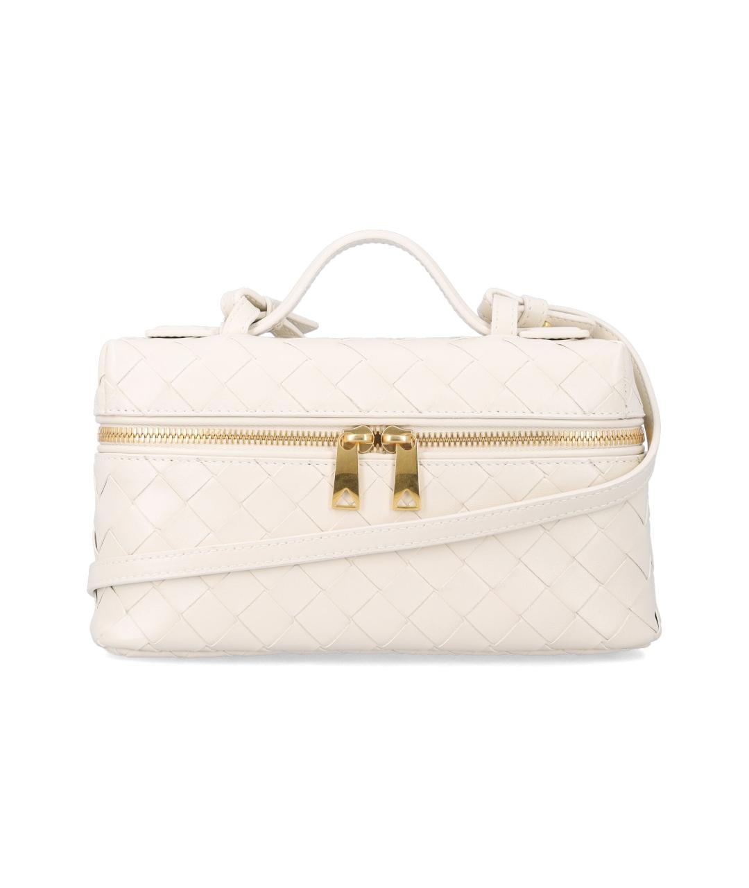 BOTTEGA VENETA Белая кожаная сумка через плечо, фото 1