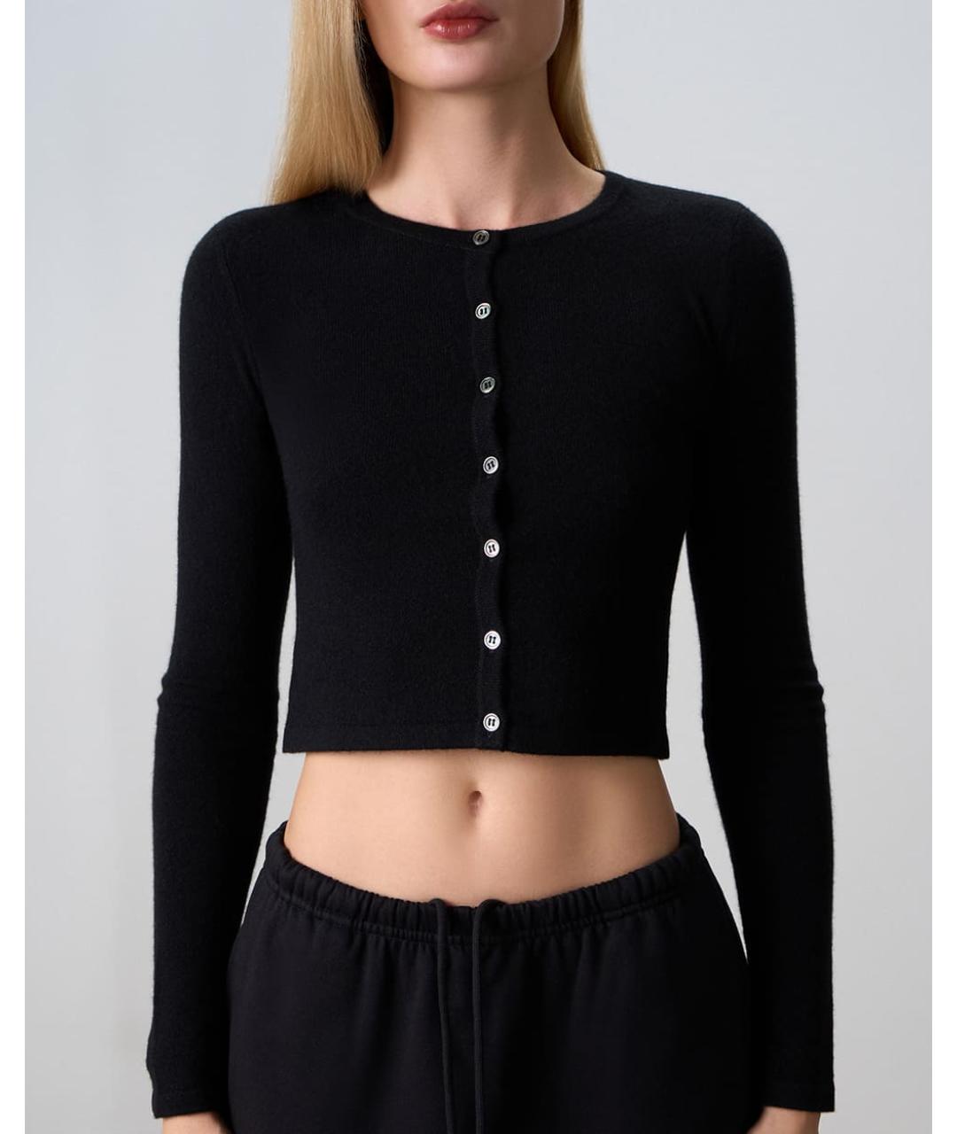 PERVERT Черный кашемировый кардиган, фото 4