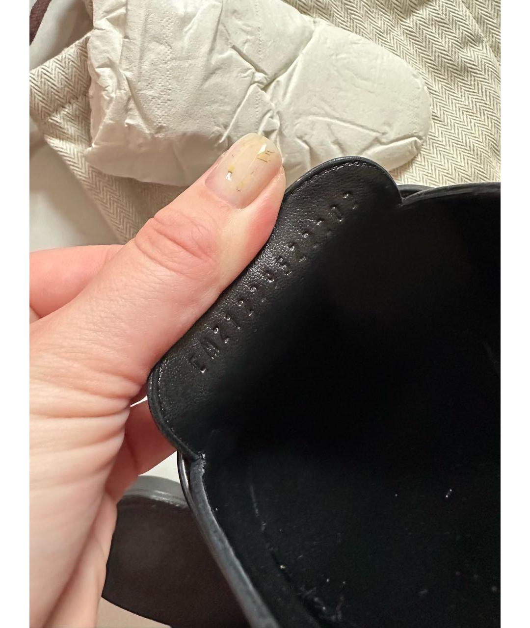 HERMES Черные кожаные мюли, фото 7