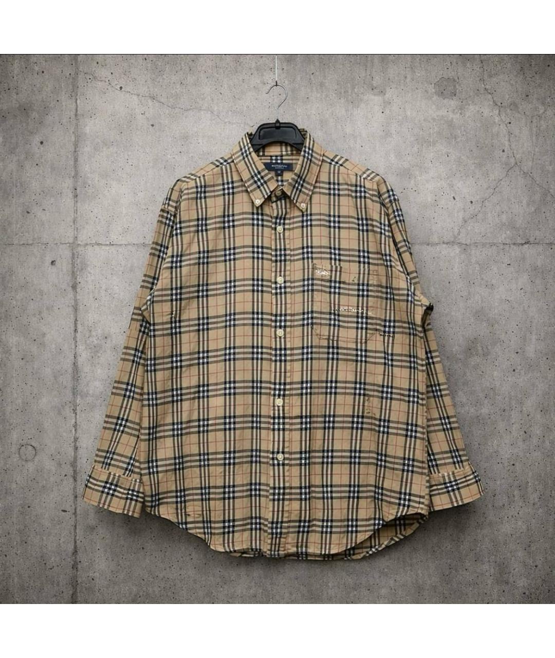 BURBERRY Коричневая хлопковая классическая рубашка, фото 7