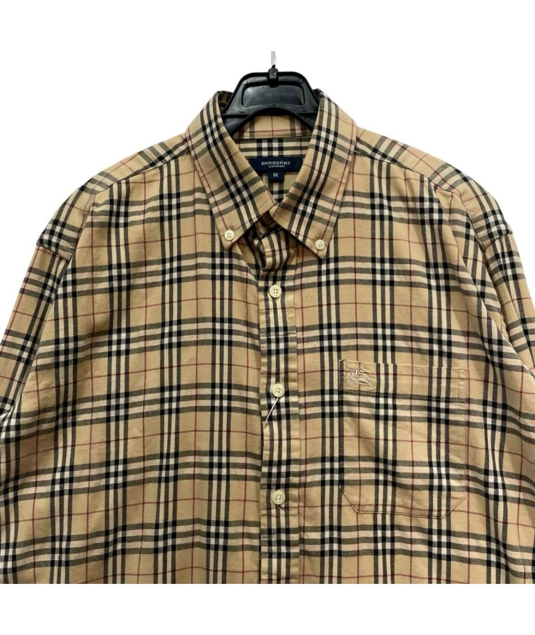 BURBERRY Коричневая хлопковая классическая рубашка, фото 5