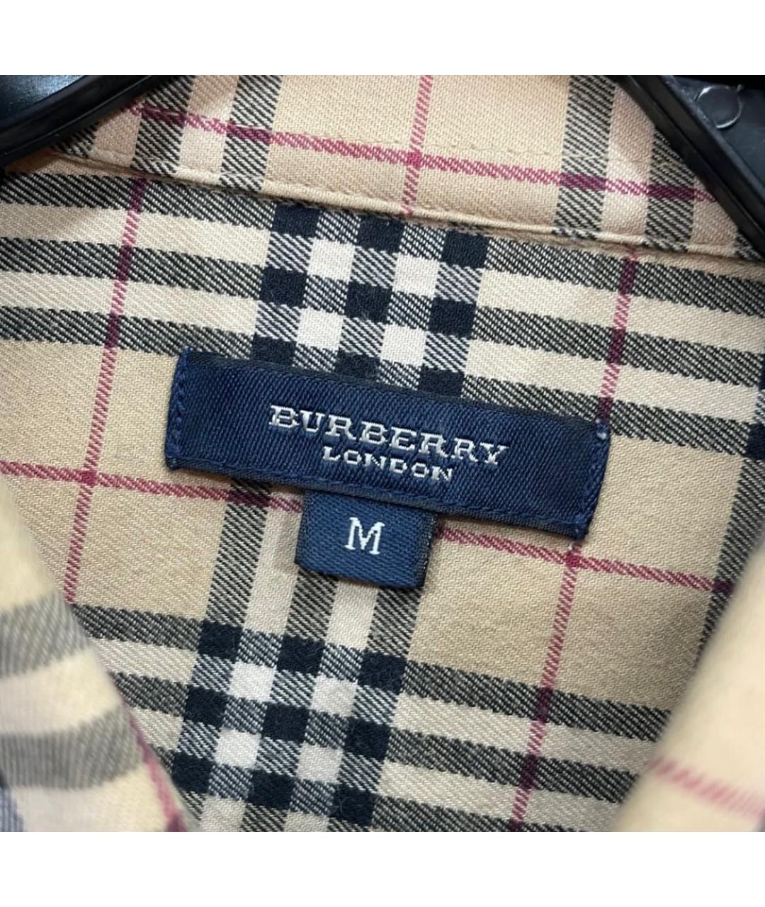 BURBERRY Коричневая хлопковая классическая рубашка, фото 2