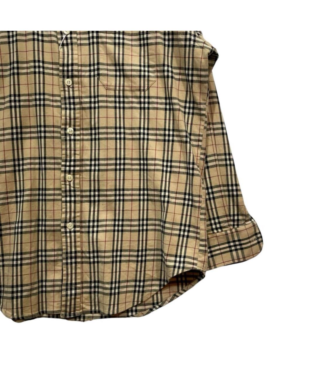 BURBERRY Коричневая хлопковая классическая рубашка, фото 3