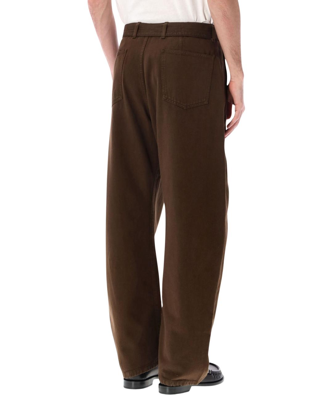 LEMAIRE Коричневые хлопковые повседневные брюки, фото 2