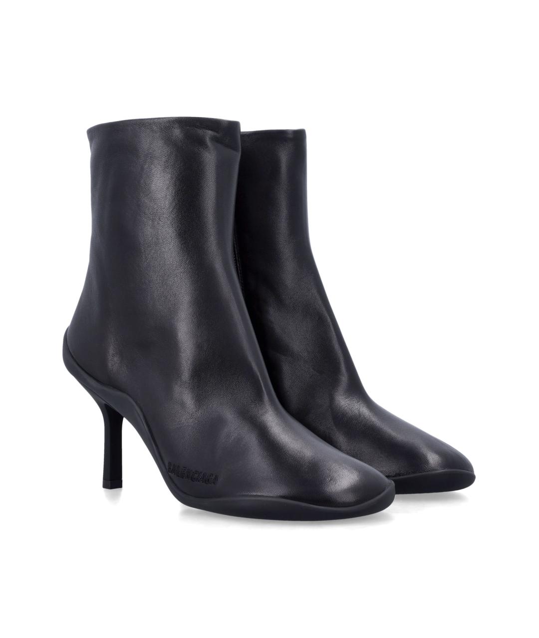 BALENCIAGA Черные кожаные ботинки, фото 2