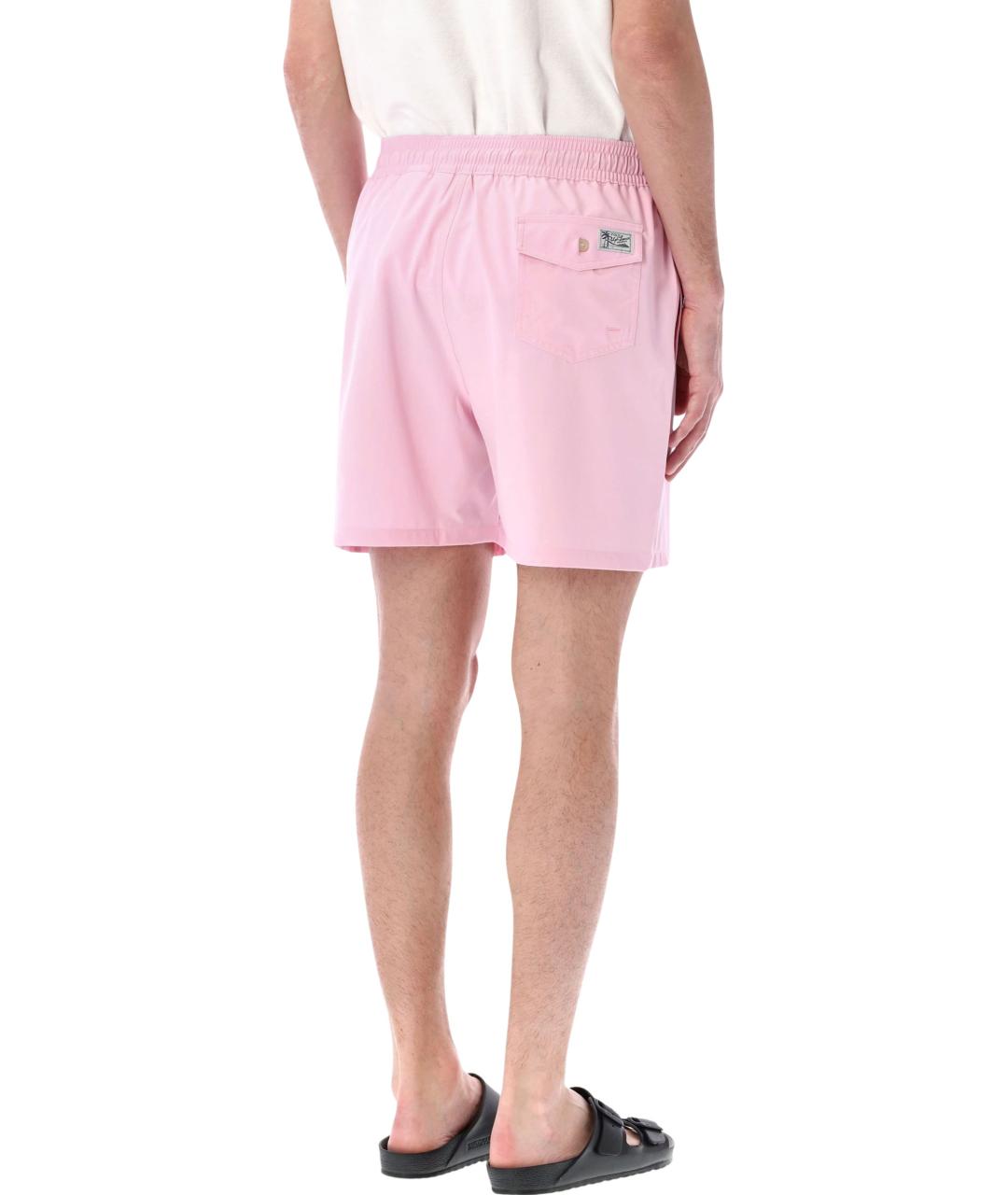 POLO RALPH LAUREN Розовые полиэстеровые шорты, фото 2