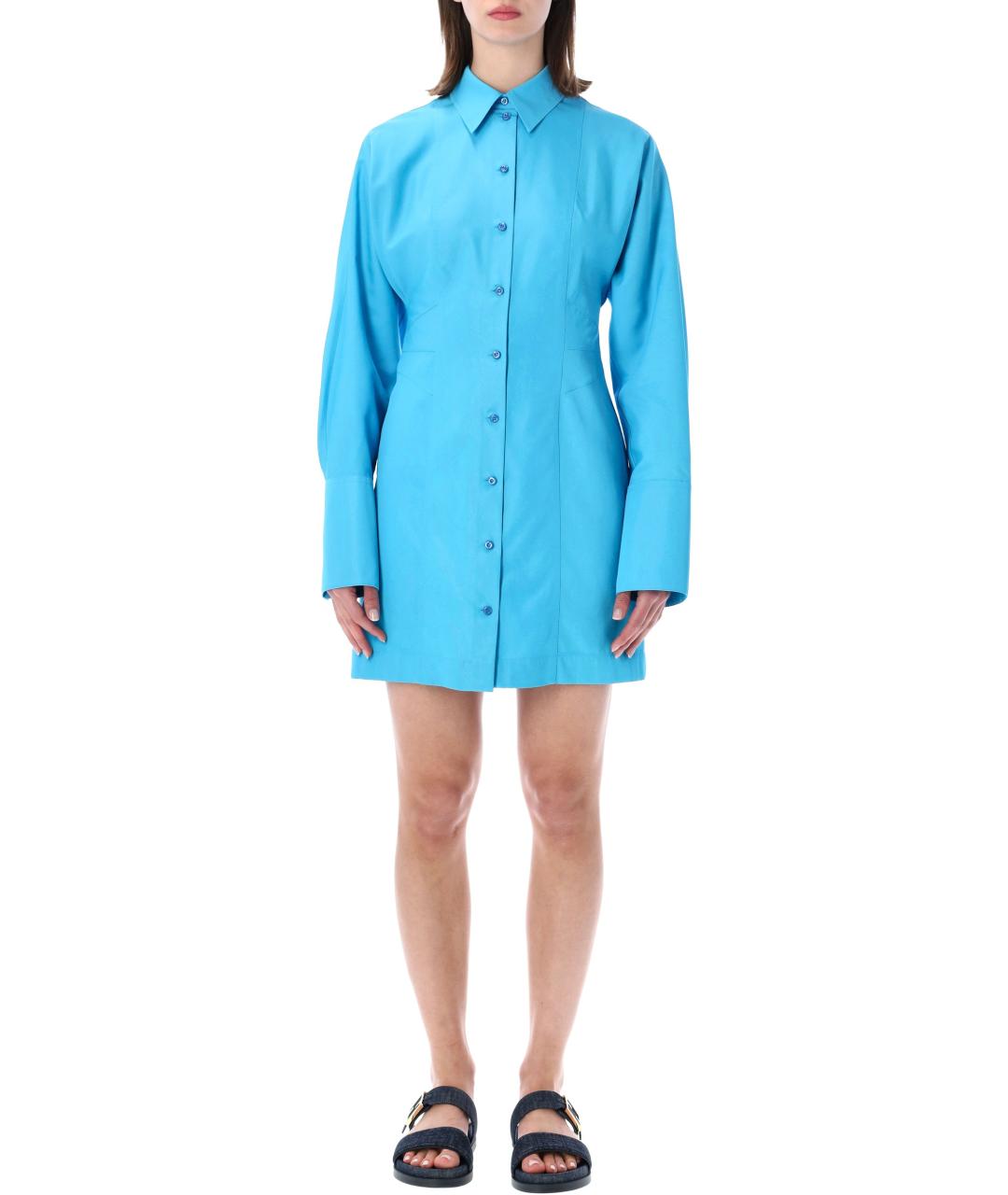 FENDI Голубое вискозное повседневное платье, фото 1