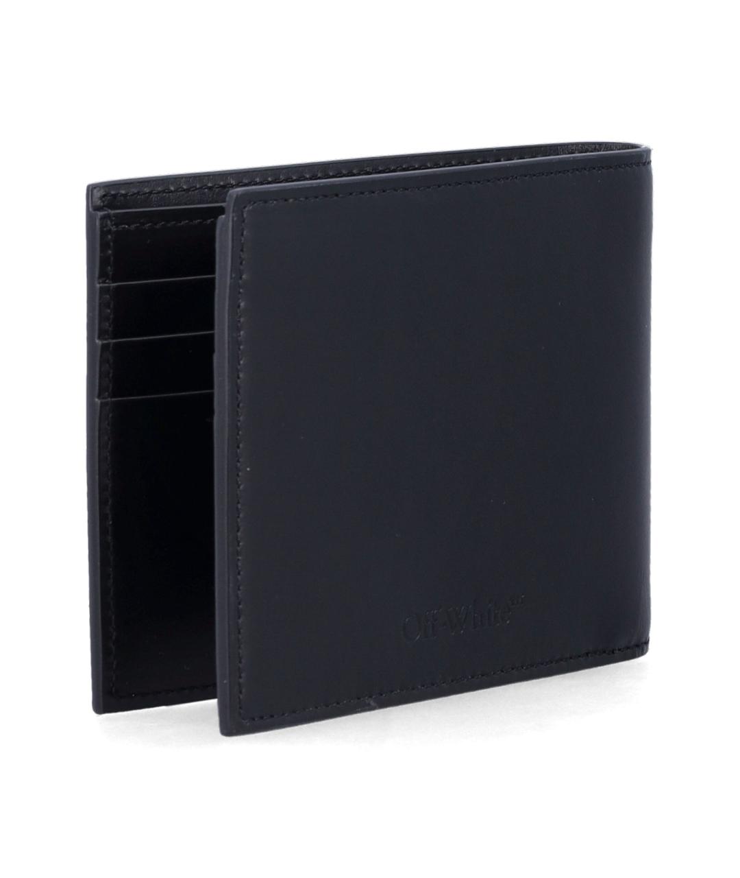 OFF-WHITE Черный кожаный кошелек, фото 2