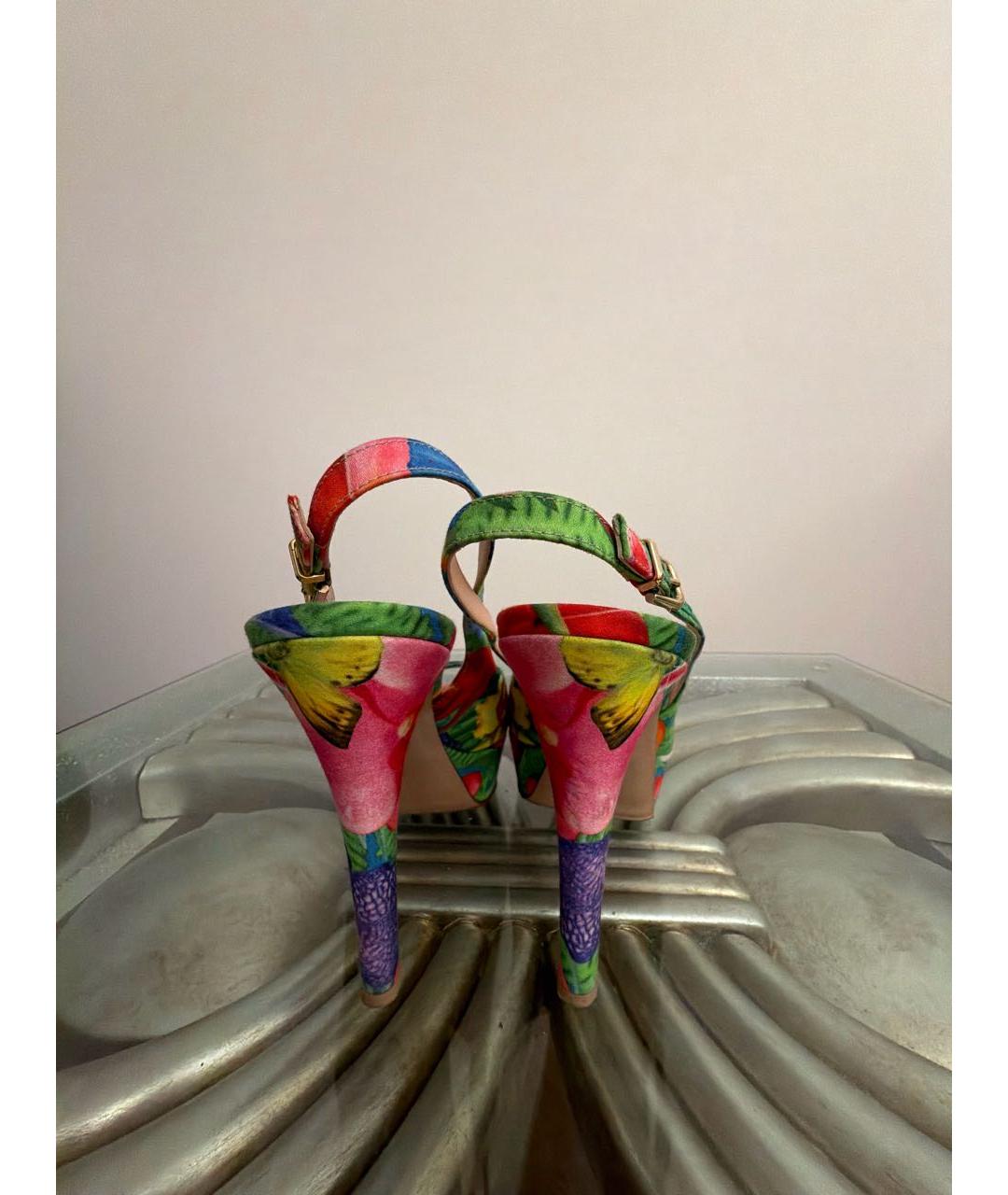 GIANVITO ROSSI Мульти текстильные босоножки, фото 4