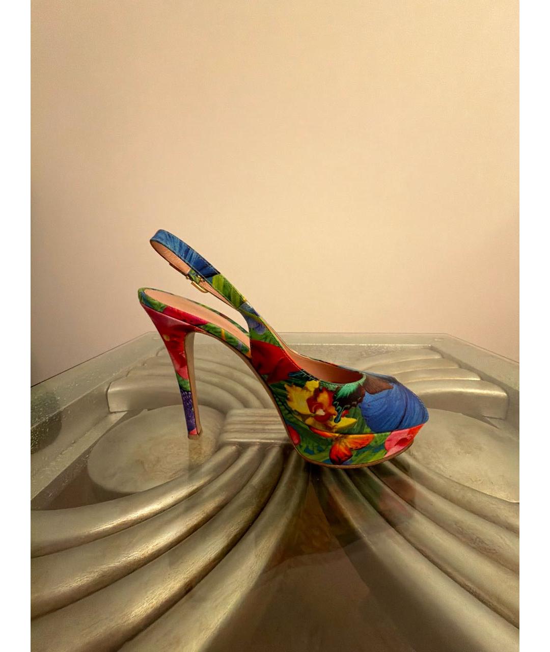 GIANVITO ROSSI Мульти текстильные босоножки, фото 5