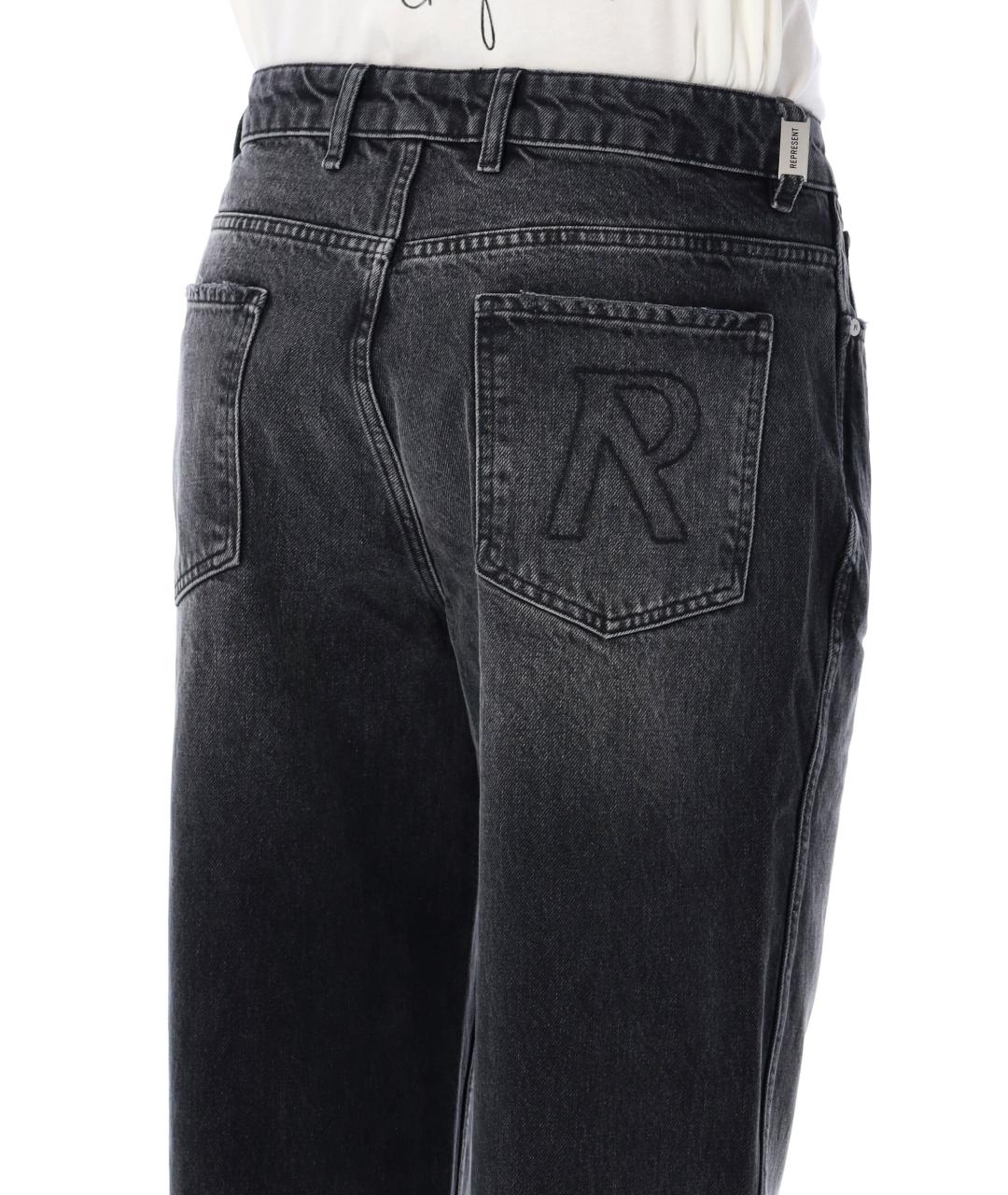 REPRESENT Черные хлопковые прямые джинсы, фото 3