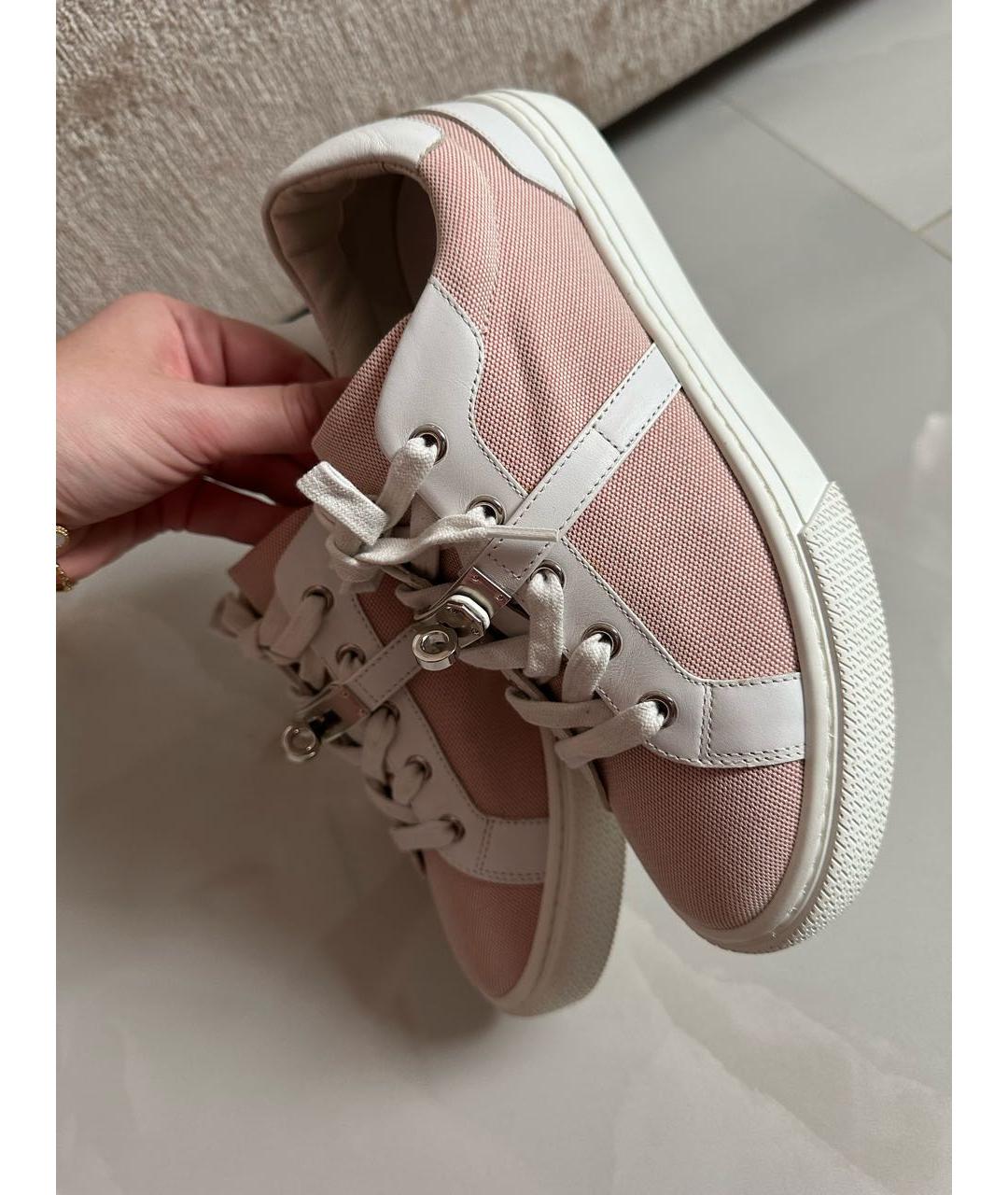 HERMES Розовые кеды, фото 3